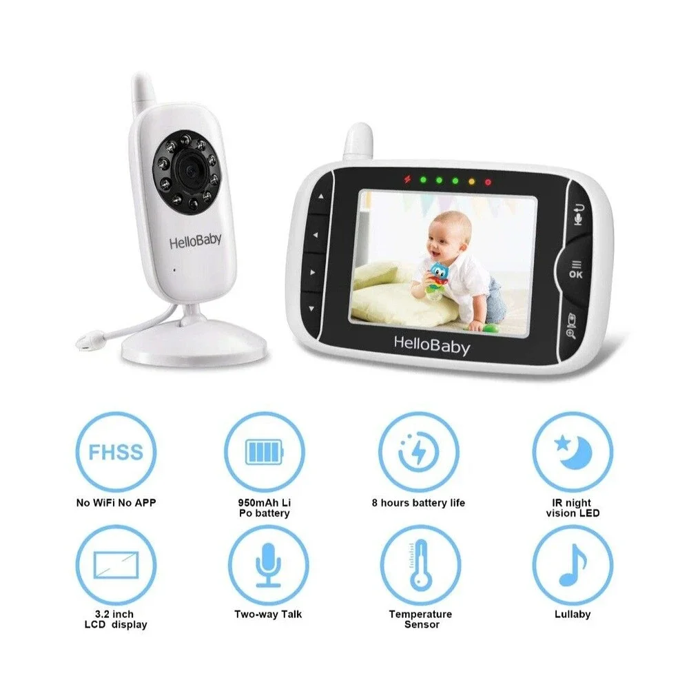 Monitor New HelloBaby Video Baby HB39 with wireless video 2.4GHz Digital